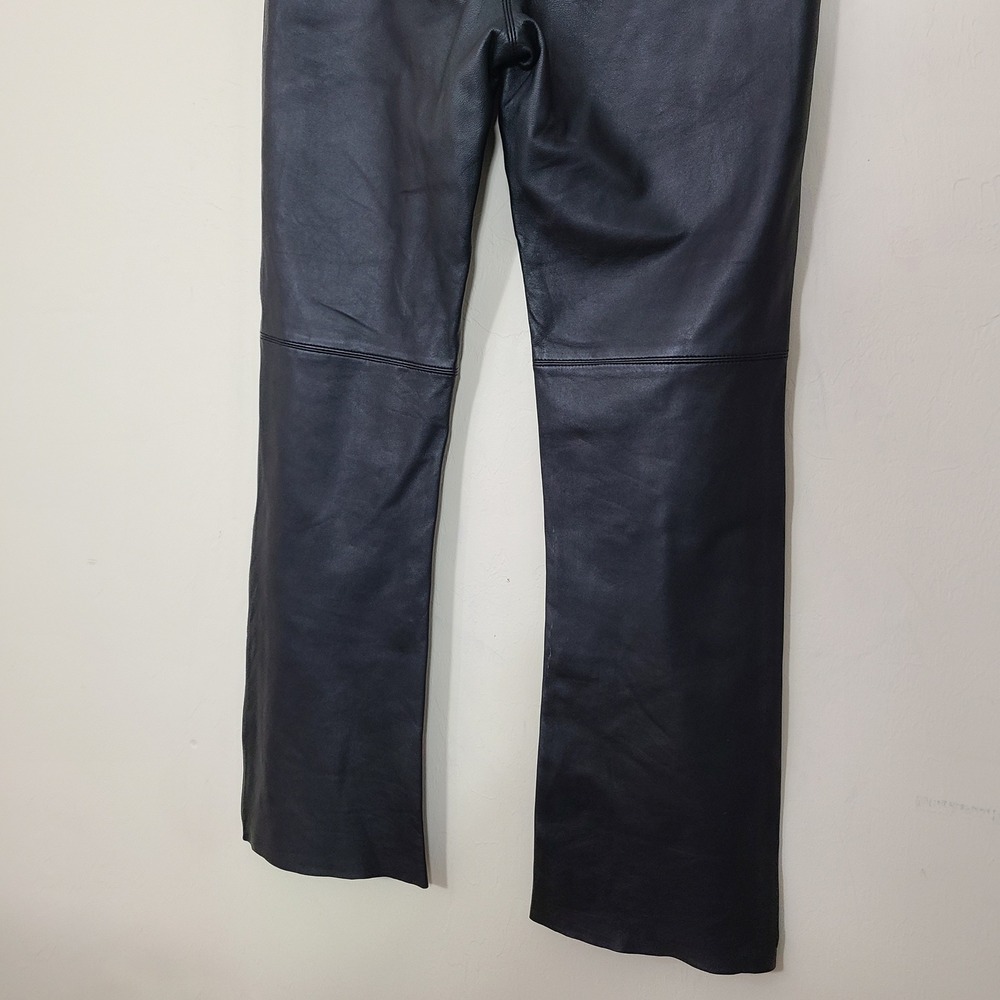 EXPRESS Black Leather Womens 9/10 Pants Biker Moto Rockstar Gf 90s Edgy‎ Grunge - Picture 8 of 11